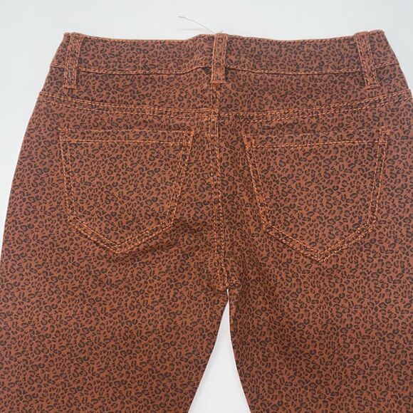 Lola Skinny Leopard Print Jeans Brown Sz 3 Stretch High Rise New - Picture 7 of 8